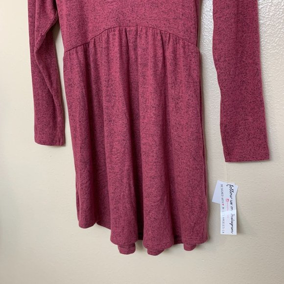 Ten Sixty Sherman Girls Nordstrom Mock Neck Skater Dress Large Dark Pink - Picture 4 of 9